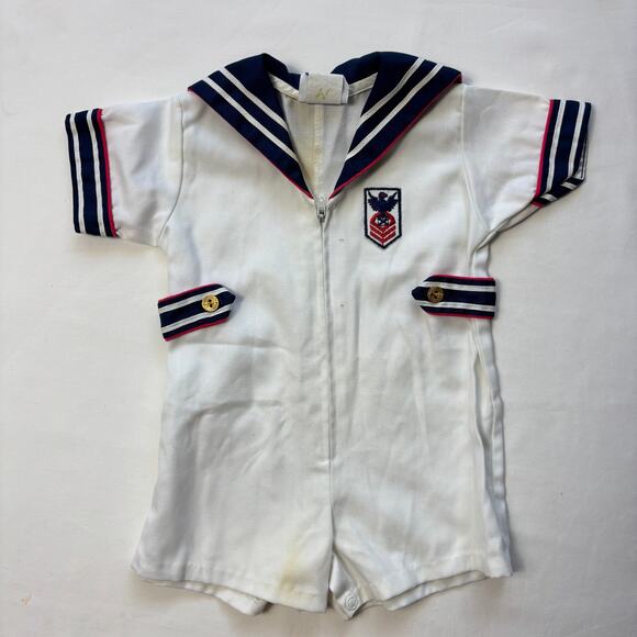 Vintage Other - Vintage Sailor Romper 6-9 months
